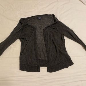 Charcoal Gray Women's Button-Up Cardigan Sweater